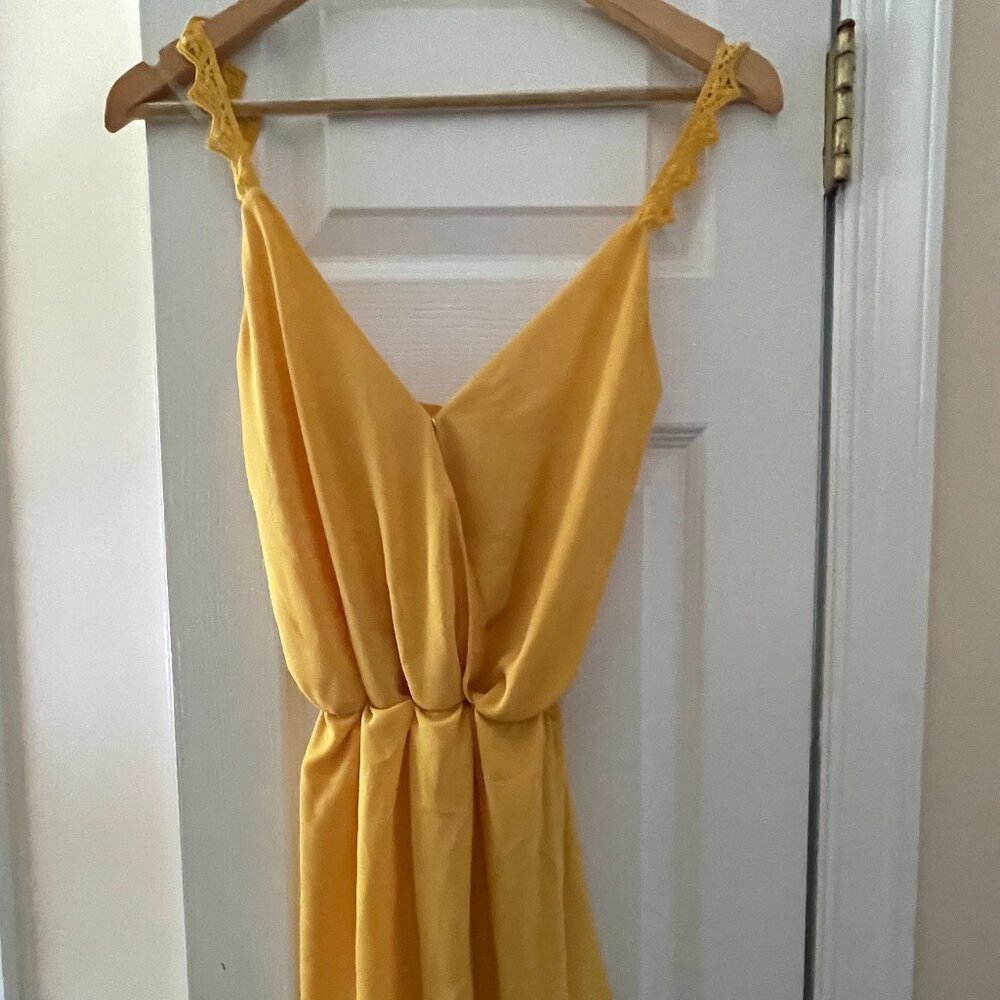 Yellow Lush Lace Strap Romper - Size Small
